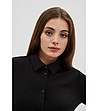 Черна рокля с колан Cordelia-3 снимка