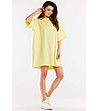 Овърсайз памучна рокля в жълт нюанс-0 снимка