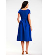 Кралскосиня рокля с къси ръкави Letizia-1 снимка