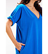 Памучна синя oversize рокля Luisa-4 снимка