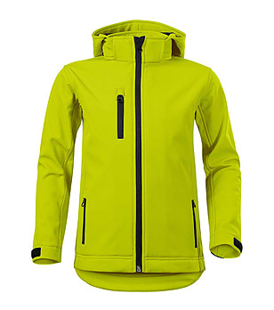 Детско softshell яке в цвят лайм Ino снимка