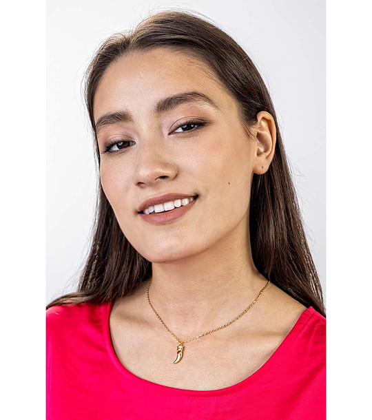 Златисто дамско колие с висулка Ruby снимка