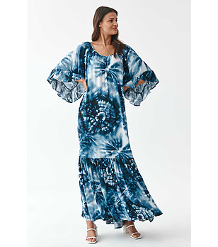 Дълга Oversize лятна синя рокля Alis снимка