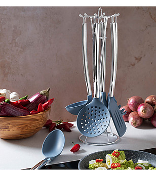 Комплект силиконови прибори с поставка Pierre Gourmet снимка