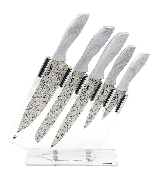 Комплект кухненски ножове с поставка Stone White снимка