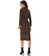 Рокля със зигзаг принт в кафяво и черно Maro-1 снимка