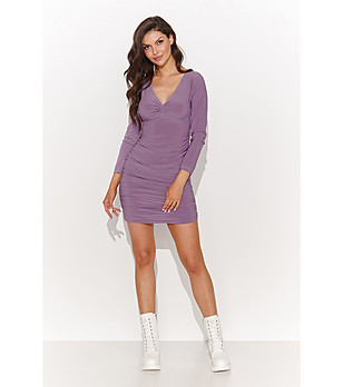 Лилава вталена рокля Zana снимка