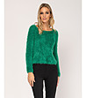 Зелен дамски пухкав пуловер Darlene-0 снимка