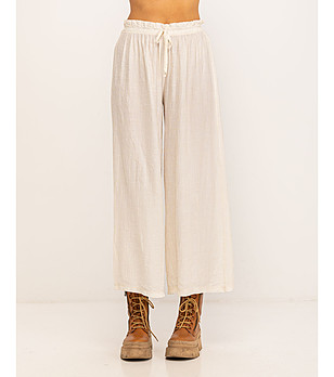 Дамски панталон в екрю снимка