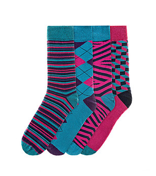 Комплект от 4 чифта памучни мъжки чорапи Vinny снимка