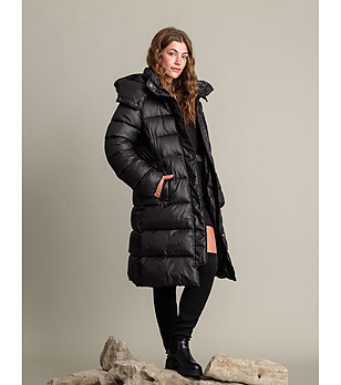 Дамско черно дълго зимно яке Felipa снимка