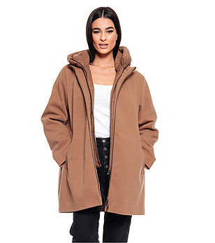 Дамско яке в цвят камел Edona снимка