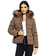 Късо кафяво зимно дамско яке Adel-0 снимка