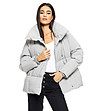 Светлосиво зимно дамско яке с ефектна яка Keila-0 снимка