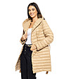 Дамско зимно яке в бежово Linela-3 снимка