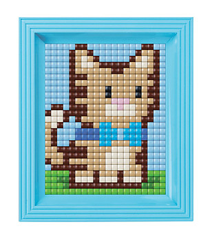 Креативен хоби комплект мозайка с рамка и пиксели XL, Коте снимка