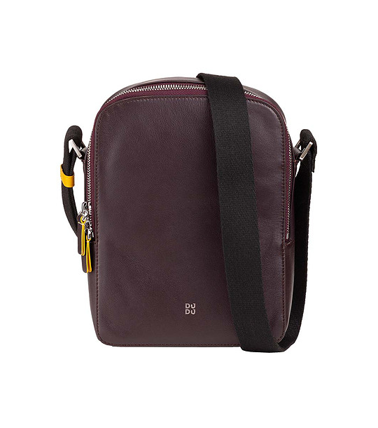 Мъжка кожена чанта в бургунд Okinawa снимка