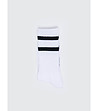 Unisex чорапи в екрю с черни ленти Ribs-1 снимка