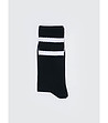 Unisex черни чорапи с бели ленти Ribs-1 снимка