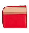 Компактен кожен портфейл Lombok в червено и пудра-2 снимка