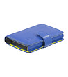 Син мъжки кожен портфейл с цветни прегради-2 снимка