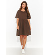 Памучна рокля в кафяв цвят Sandra-0 снимка