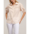 Дамска памучна риза в цвят пудра-2 снимка