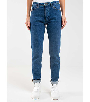 Дамски памучни дънки в синьо Authentic снимка