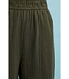 Дамски памучен панталон в цвят маслина Lisa-2 снимка