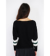 Дамски пуловер в черно с контрастни кантове Arilyn-2 снимка