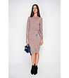 Рокля в цвят таупе с връзка встрани Fanny-0 снимка