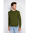 Зелен мъжки пуловер с коприна и кашмир-3 снимка