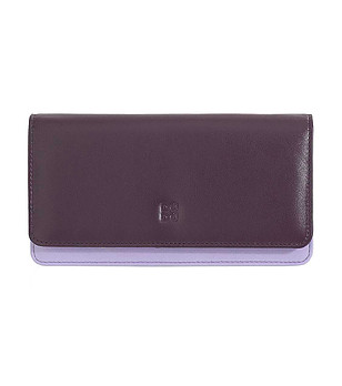 Дамски кожен портфейл в лилави нюанси Canarie с RFID защита снимка