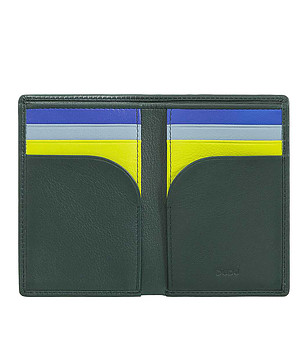 Тъмнозелен мъжки портфейл от естествена кожа с RFID защита снимка