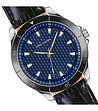 Мъжки часовник в черно със син циферблат Valletta-3 снимка