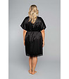 Черен дамски халат с къс ръкав Doty-1 снимка