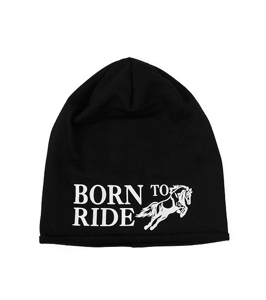 Черна unisex шапка с надпис Born to ride снимка