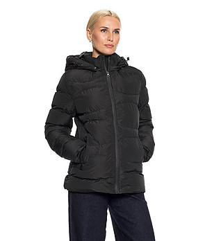 Черно зимно дамско яке Vaila снимка