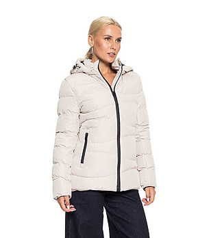 Бежово зимно дамско яке Vaila снимка