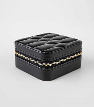 Черна кутия за бижута с ефектен капак Athens снимка