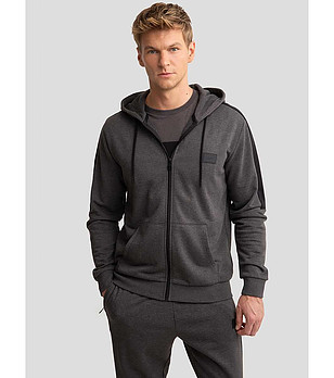 Сив мъжки суитшърт с памук RUBBAN снимка