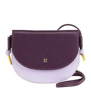 Кожена дамска чанта в лилави нюанси Altea снимка