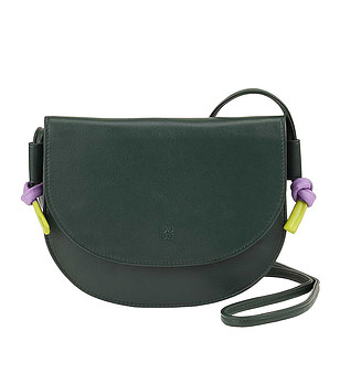 Кожена дамска чанта в тъмнозелено Altea снимка