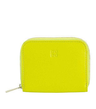 Кожено портмоне в цвят лайм Hokkaido снимка