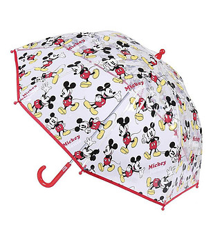 Детски прозрачен чадър с принт Mickey mouse снимка