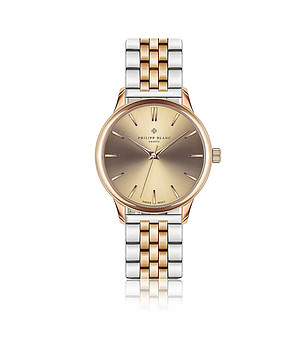 Unisex часовник в розовозлатисто и сребристо Lugano снимка
