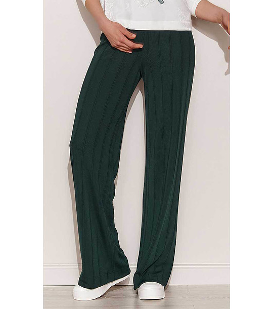 Дамски тъмнозелен широк панталон Teksas снимка