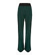 Дамски тъмнозелен широк панталон Teksas-1 снимка