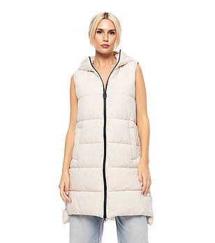 Светлобежова дамска дълга грейка Rony снимка