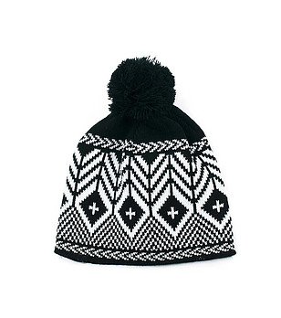 Unisex зимна шапка в черно и бяло снимка